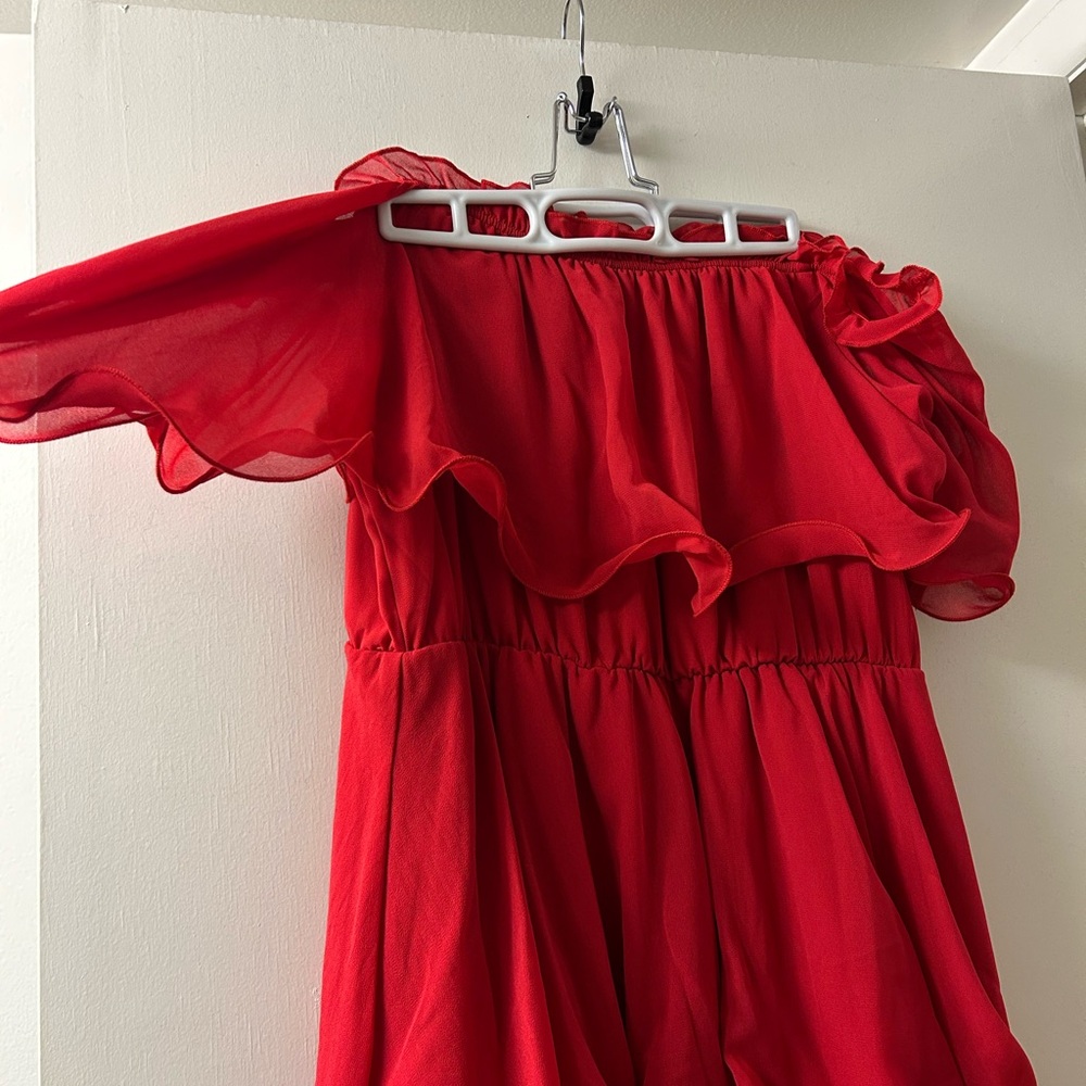 PrettyLittleThing Ruffled Off-Shoulder Dress - Picture 2 of 6